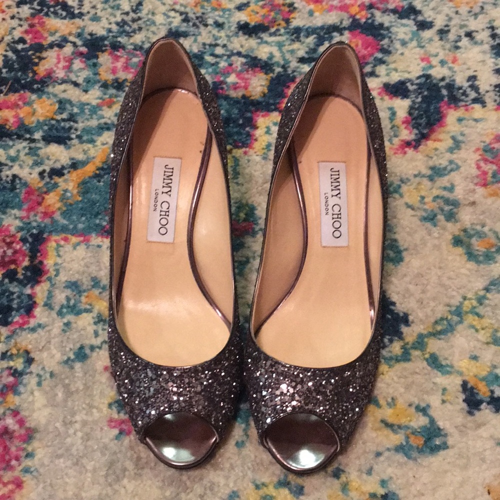 Jimmy choo glitter heels 38.5